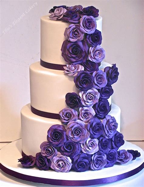 Cadbury Purple Roses Wedding Cake Purple Wedding Cakes Purple