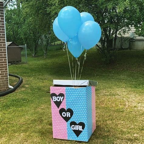 Gender Reveal Box With Balloons In 2020 Gender Reveal Box Boy Or