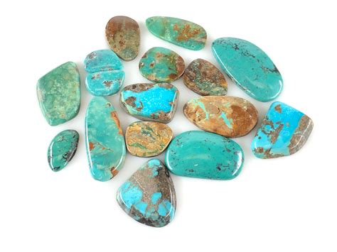 Lot 16pc 435 Ctw Misc Med Large Polished Turquoise And Stone Cabs