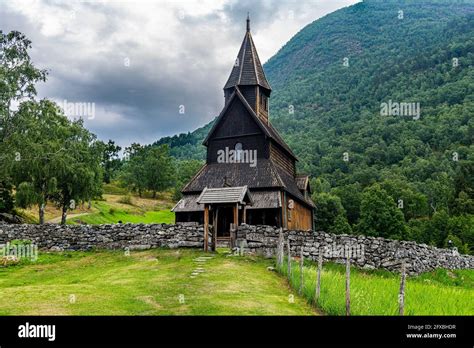 Norway Lustrafjorden Unesco World Heritage Site Urnes Stave Church