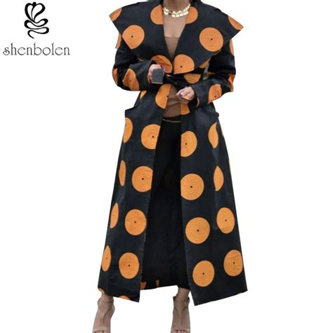Shenbolen African Coat For Women Fashion Cotton Wax Print Traditional Clothing Ankara Women
