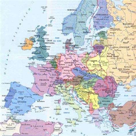Cartina geografica che rappresenta confini politici, centri abitati, strade, ecc. Borel blog: cartina politica europa