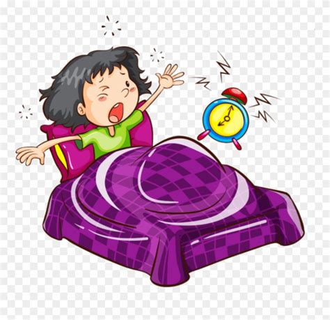Download Free Png Download Cartoon Images Waking Up With Alarm Girl Wake Up In The Morning