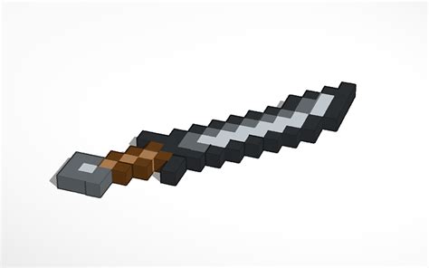 3d Design Minecraft Custom Iron Sword Tinkercad