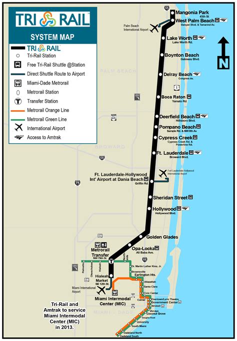 Official Map Tri Rail Commuter Rail Southern Transit Maps