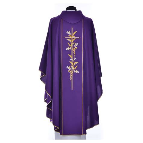 Catholic Priest Chasuble With Cross And Lily In 100 Online Sales On