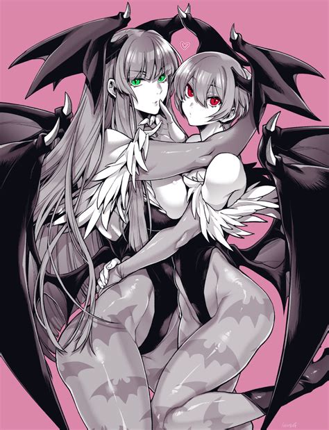 Morrigan Aensland And Lilith Aensland Vampire Drawn By Takatsuki Ichi