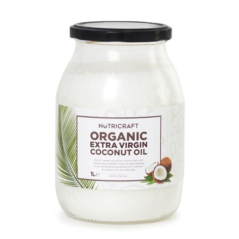 1l Coconut Oil Organic Raw Unrefined Extra Virgin Cold Pressed