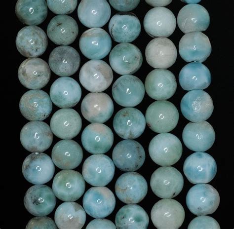 8mm Dominican Larimar Gemstone Grade Ab Blue Round 8mm Loose Beads 75