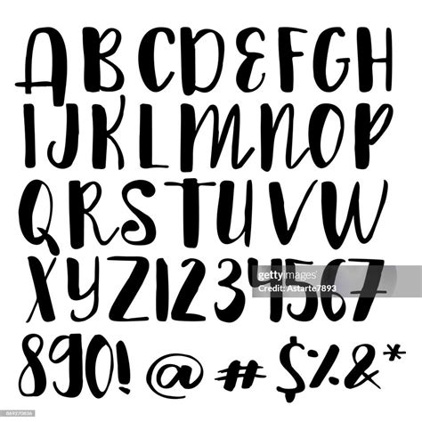 Handwritten Calligraphy Font Vector Alphabet Hand Drawn Letters High
