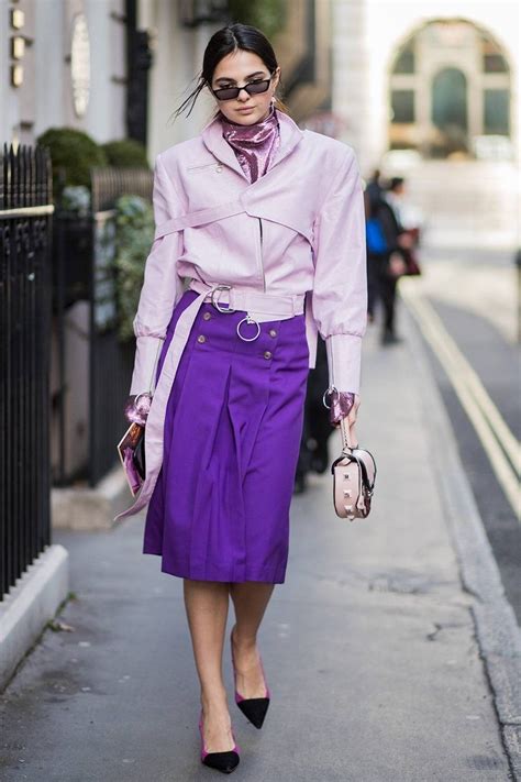 Purple On Purple Color Of The Year Source Whowhatwear London Fashion Week Fashion Casual