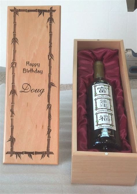 This baby boy baptism gift comes in their likeness! #Personalized Wine Box, #Engraved Wine Bottle, # ...