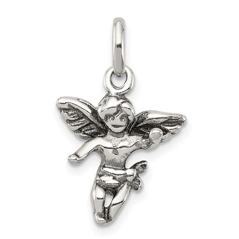 925 Sterling Silver Angel Pendant Charm Necklace Religious Fine Jewelry