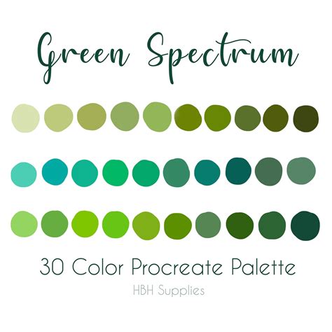 Green Procreate Palette Green Procreate Swatch Hex Codes Etsy Color
