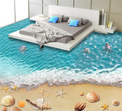 3d Glorious Beach Floor Mural Aj Walls 2 Floor Wallpaper Photo