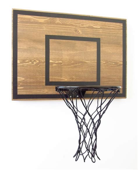 Rustic Wall Mounted Basketball Hoop Brown And Black Indoor Etsy
