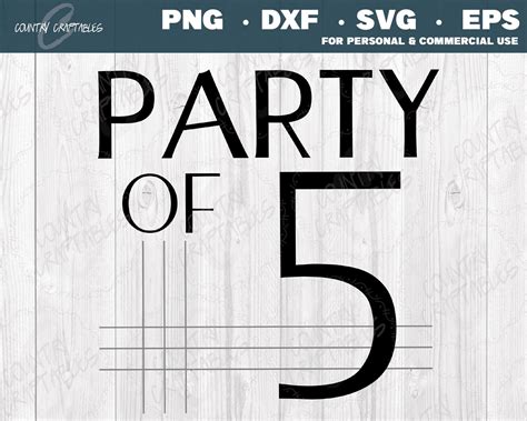 Party Of 5 Sign Svg Rustic Party Of Svg Tiered Tray Sign Etsy