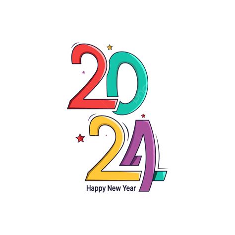 2024 New Year Text Design With Modern Unique And Creative Concept