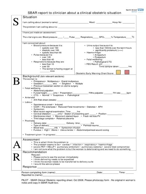 Sbar Form Fill Out And Sign Printable Pdf Template Airslate Signnow