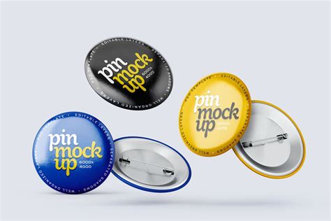 Pin Button Mockup Set Premium And Free Psd Mockup Store