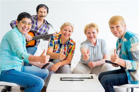 Senior People Playing Board Games Stock Image Image Of