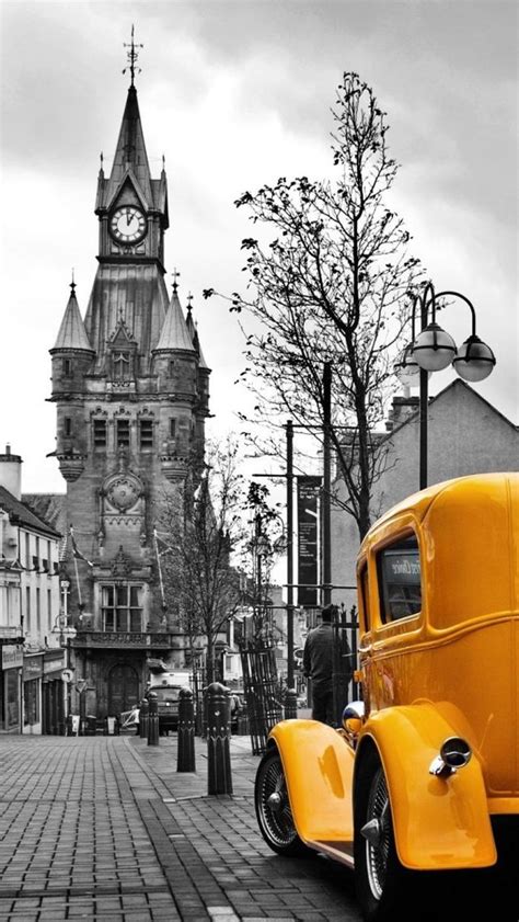 City And Yellow Vintage Car Iphone Wallpaper Mobile9