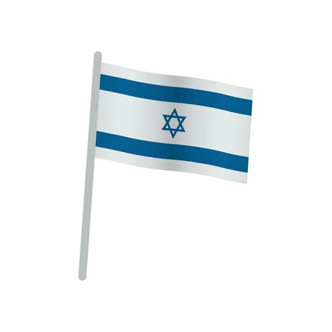 3d Israel Flag Icon With Pole Vector 33257533 Vector Art At Vecteezy