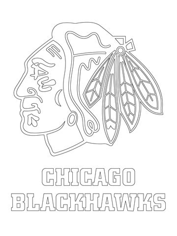 chicago blackhawks logo coloring page  printable coloring pages