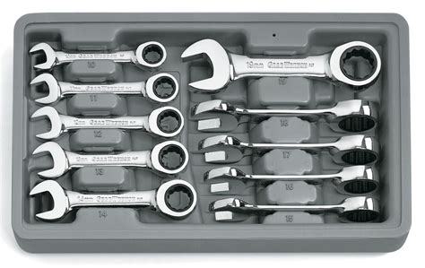 Gearwrench 9520 8 Piece Metric Stubby Combination Ratcheting Wrench Set