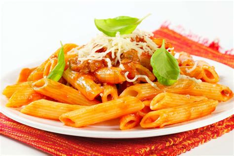 Penne With Meat Tomato Sauce Stock Image Colourbox