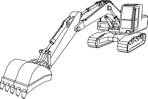 Coloring Book Excavator Digs Ditch To Print And Online