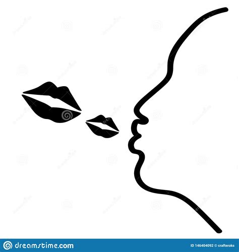 Flying Kiss Vector Illustration By Crafteroks Stock Vector