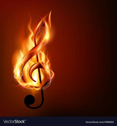 Burning Music Note Royalty Free Vector Image Vectorstock