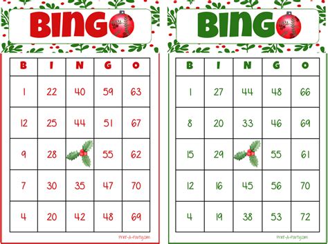 Christmas Bingo Game Instant Download For Holiday Parties Printaparty