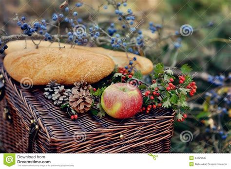Still Life Of Autumn Picnic Stock Image Image Of Autumn Loaf 34629637