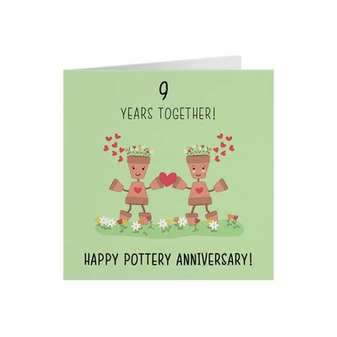 9th wedding anniversary card pottery anniversary iconic etsy uk