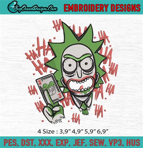 Rick And Morty Joker Movies Machine Embroidery Digitizing Design File