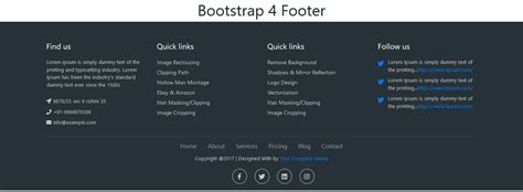 Footer Template Html Css Free Download Printable Templates