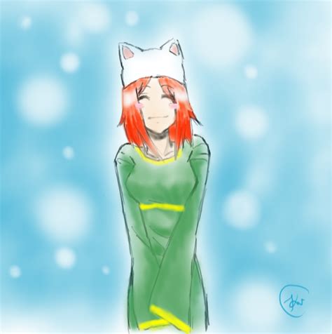 Anime Girl Wearing A Cat Hat By Wolfsrainotaku On Deviantart
