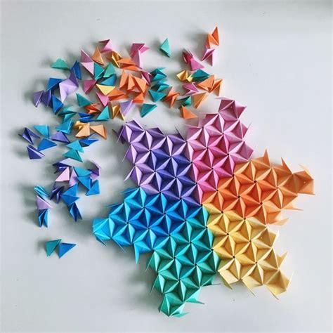 Colourful Wall Art Paper Art Modular Origami Wall Decor Etsy Uk