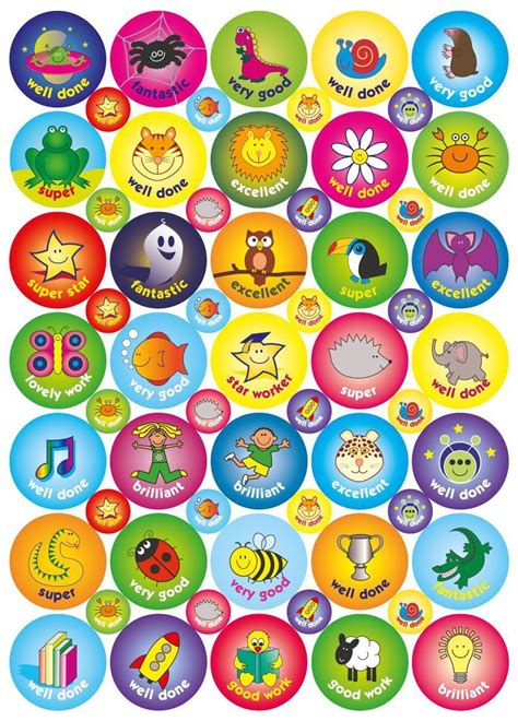 The Sticker Factory Praise Stickers In Two Sizes Multi Colour A5 In