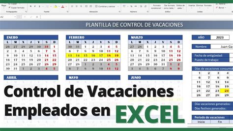 CONTROL DE VACACIONES en Excel Gestión de vacaciones para empleados YouTube