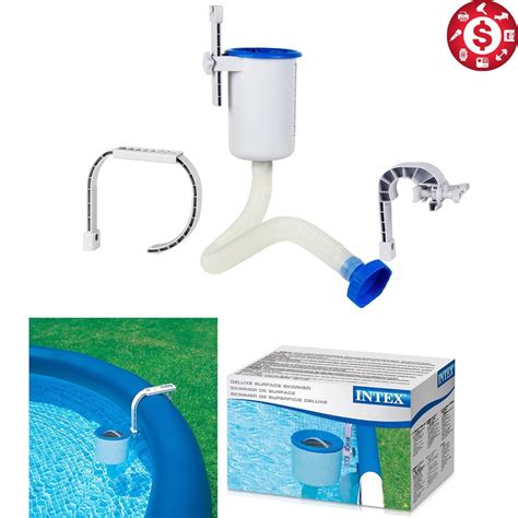 Complete standard wall skimmer with return fitting pool skimmer box. Intex Deluxe Swimming Pool Surface Skimmer Wall Mount ...