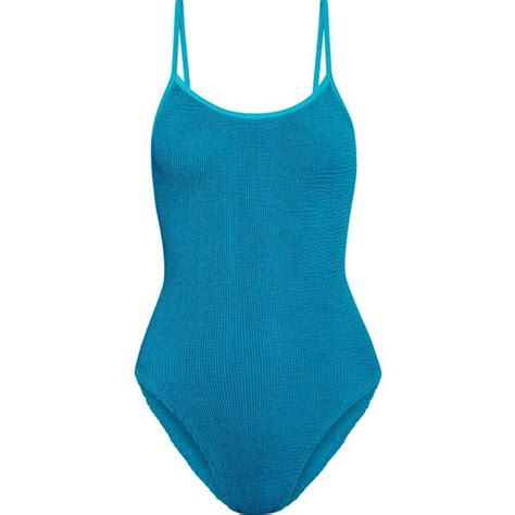 Hunza G Seersucker Swimsuit Liked On Polyvore Featuring Swimwear