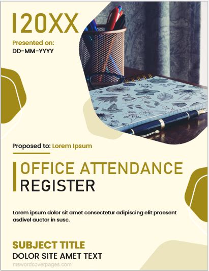 Office Attendance Register Cover Pages Download Pages