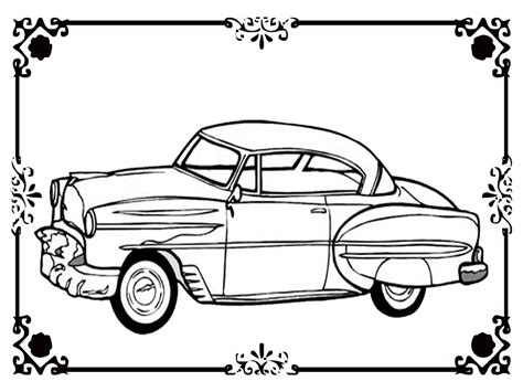 Free Printable Classic Car Coloring Kids Realistic - Coloring Pages