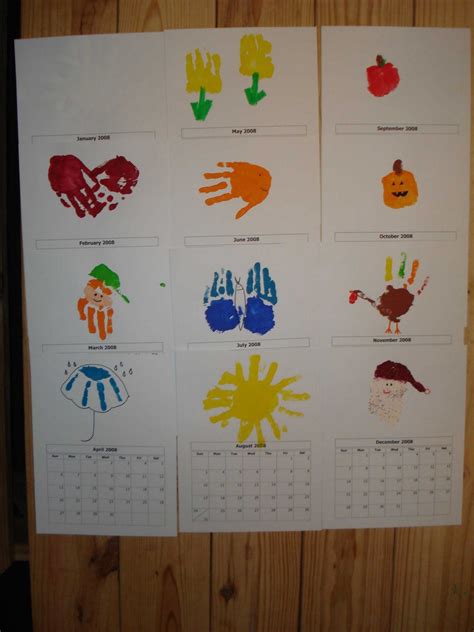 Handprint Calendar Handprint Calendar Toddler Projects Handprint