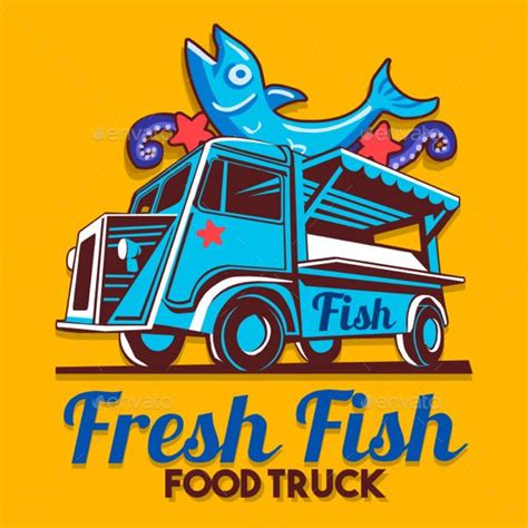 Make a food truck logo design online with brandcrowd's logo maker. Food Truck Fish Shop Delivery Service Vector | Food truck ...