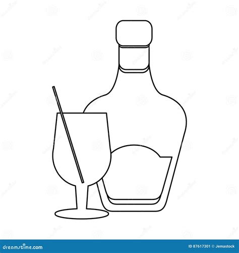 Liquor Bottle Icon Image Stock Vector Illustration Of Barkeeper 87617301