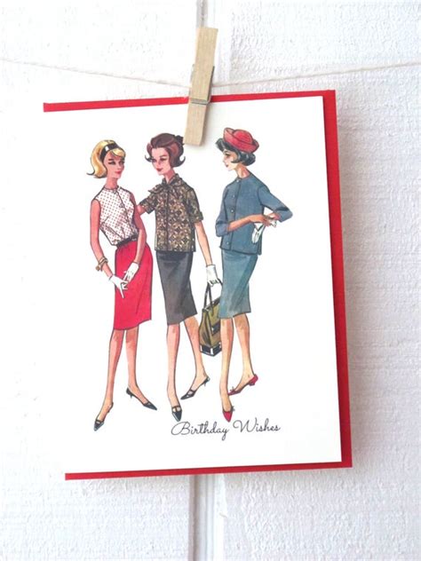 Happy Birthday Vintage Fashion Greeting Card By Writeables